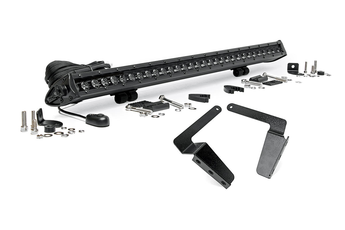 Rough Country (70657) LED Light Kit | Bumper Mount | 30" Black Single Row | Toyota Tundra (14-21)