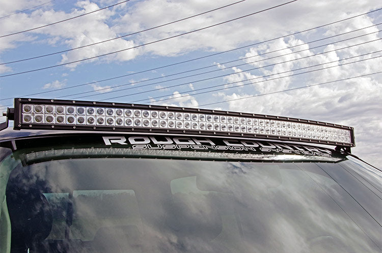 Rough Country (70507) LED Light Mount | Upper Windshield | 50" Curved | Chevy/GMC 1500/1500 SUV/2500HD/3500HD (07-14)