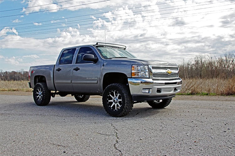 Rough Country (70507) LED Light Mount | Upper Windshield | 50" Curved | Chevy/GMC 1500/1500 SUV/2500HD/3500HD (07-14)