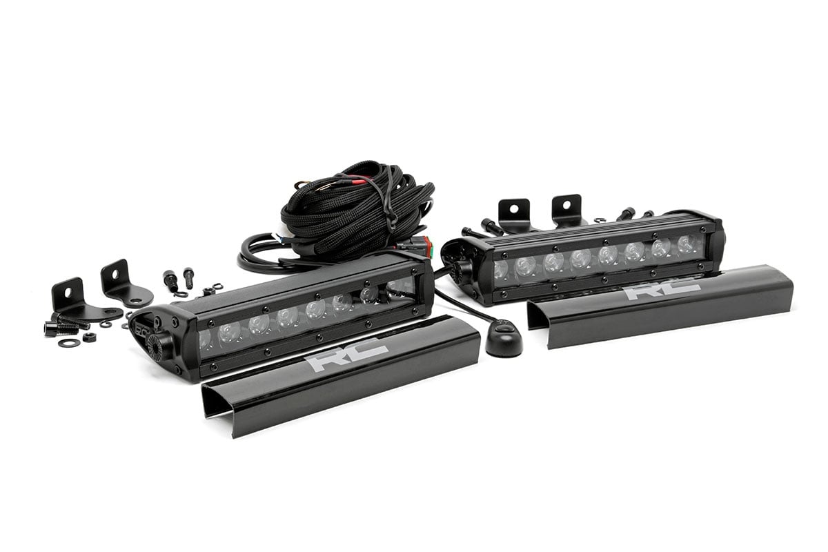 Rough Country (70728BL) Black Series LED Light Bar | 8 Inch | Single Row Pair
