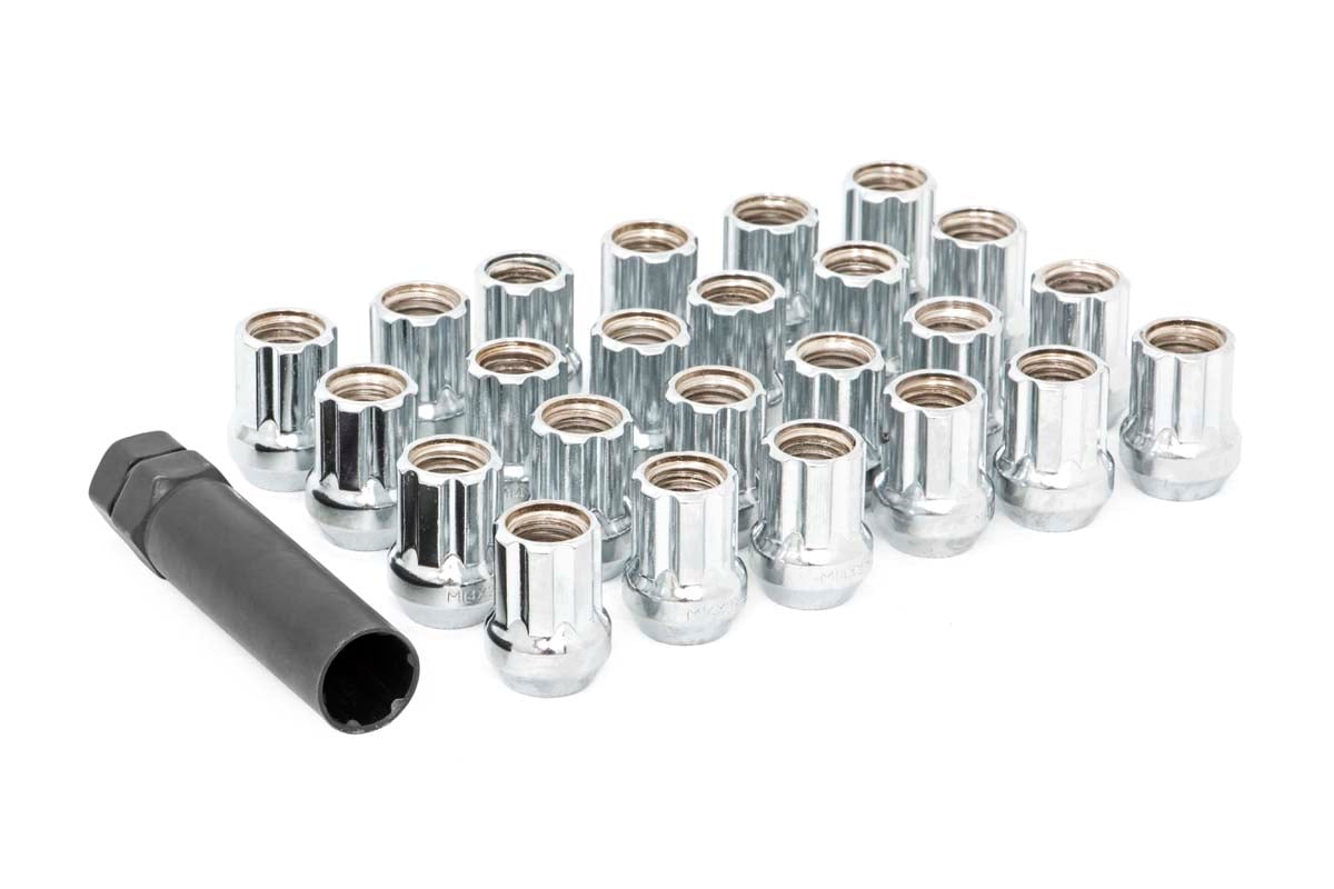 Rough Country (121524CHOE) M12 x 1.5 Lug Nut Set of 24 |Chrome | Open End