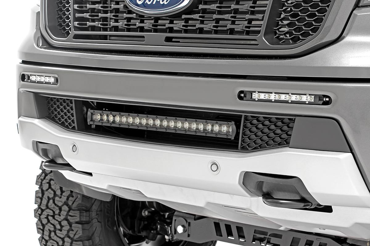 Rough Country (70814) LED Light Kit | Bumper Mount | 20" Chrome Single Row | Ford Ranger (19-23)