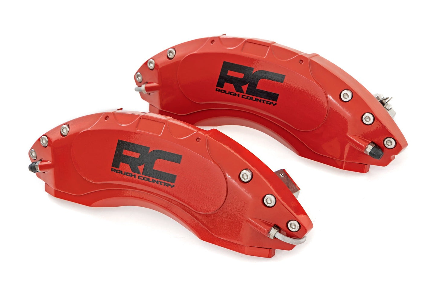 Rough Country (71119) Caliper Covers | Front and Rear | Red | Chevy/GMC 2500HD/3500HD (11-19)