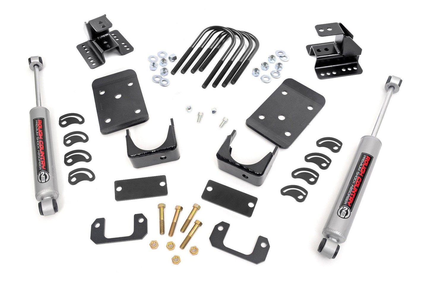 Rough Country (72330) Lowering Kit | Str Drop | 2"FR | 4"RR | Chevy/GMC 1500 (07-15)
