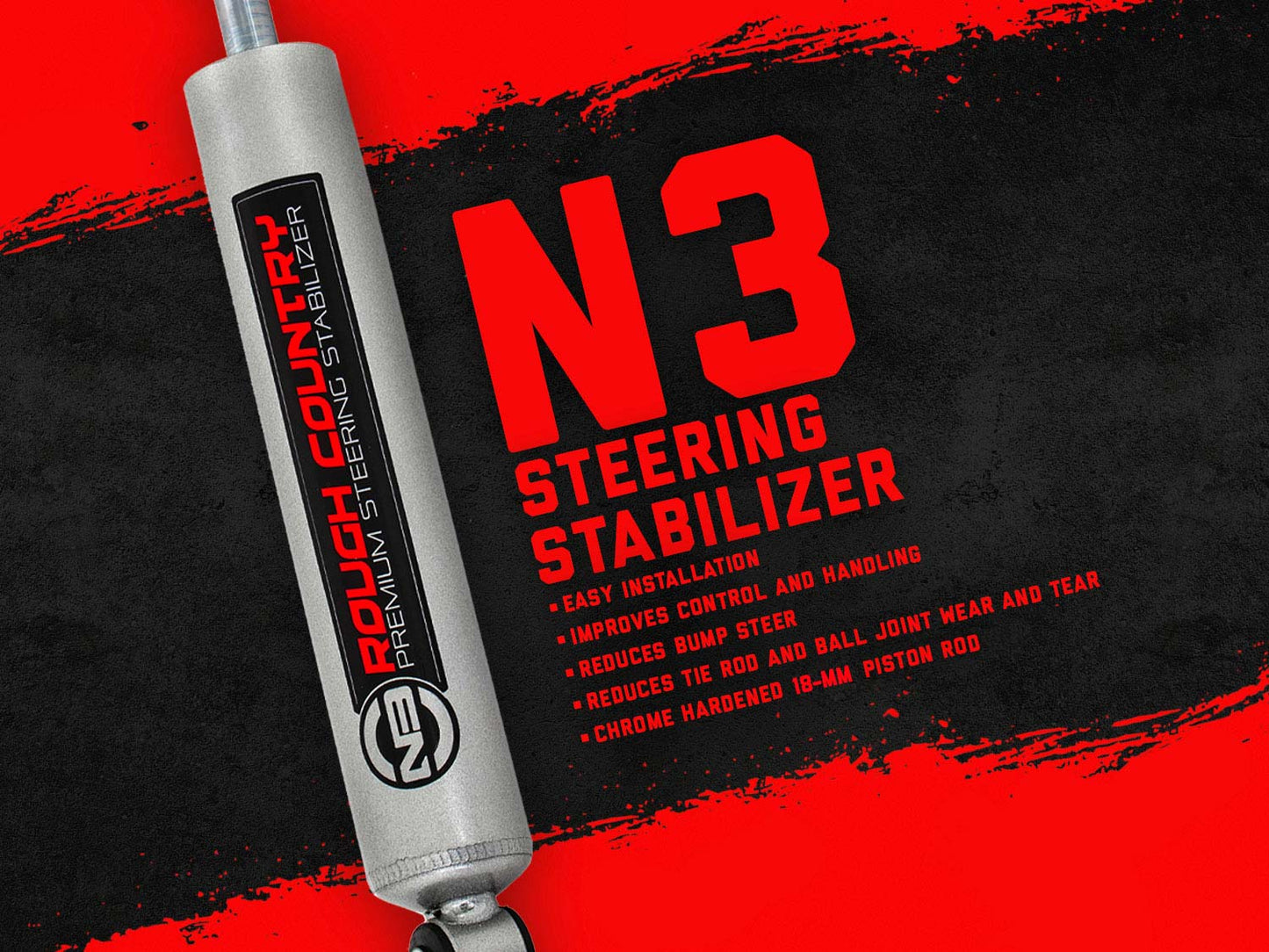 Rough Country (8735530) N3 Steering Stabilizer | Chevy/GMC C10/K10 Truck/C25/K25 Truck/Jimmy (69-72)