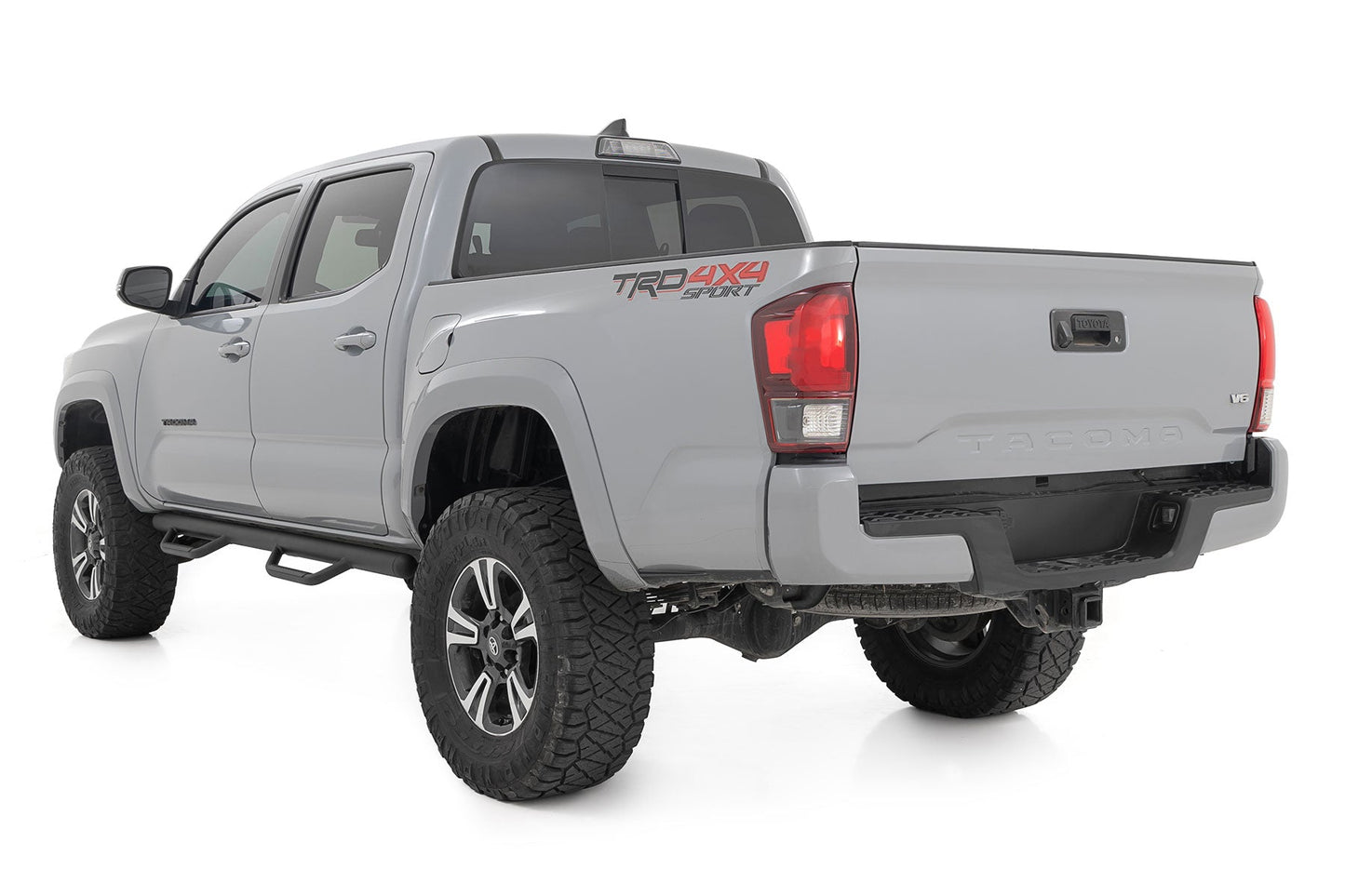 Rough Country (RCT0580CCA) Nerf Steps | Cab Length | Crew Cab | 5' Bed | Toyota Tacoma (05-23)