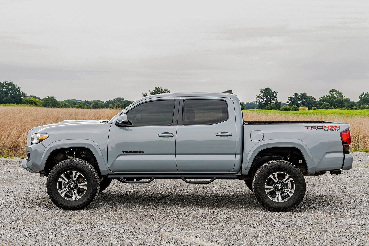 Rough Country (RCT0580CCA) Nerf Steps | Cab Length | Crew Cab | 5' Bed | Toyota Tacoma (05-23)