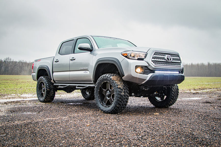 Rough Country (RCT0580CC) Nerf Steps | Full Length | Crew | 5 Ft Bed | Toyota Tacoma (05-23)