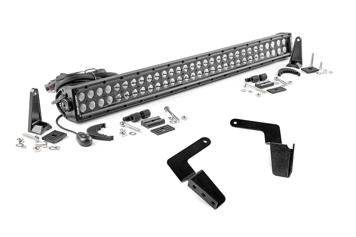 Rough Country (70652) LED Light Kit | Bumper Mount | 30" Black Dual Row | Toyota FJ Cruiser (07-14)