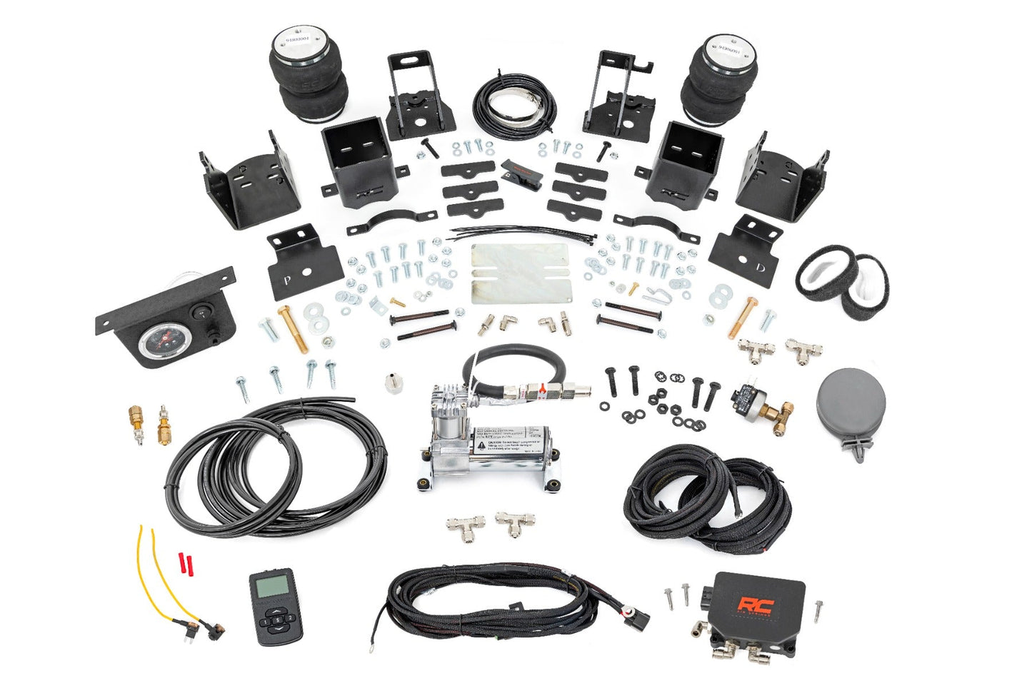 Rough Country (10020WC) Air Spring Kit w/compressor | Wireless Controller | 3-6" Lifts | Ford F-250/F-350 Super Duty (05-16)