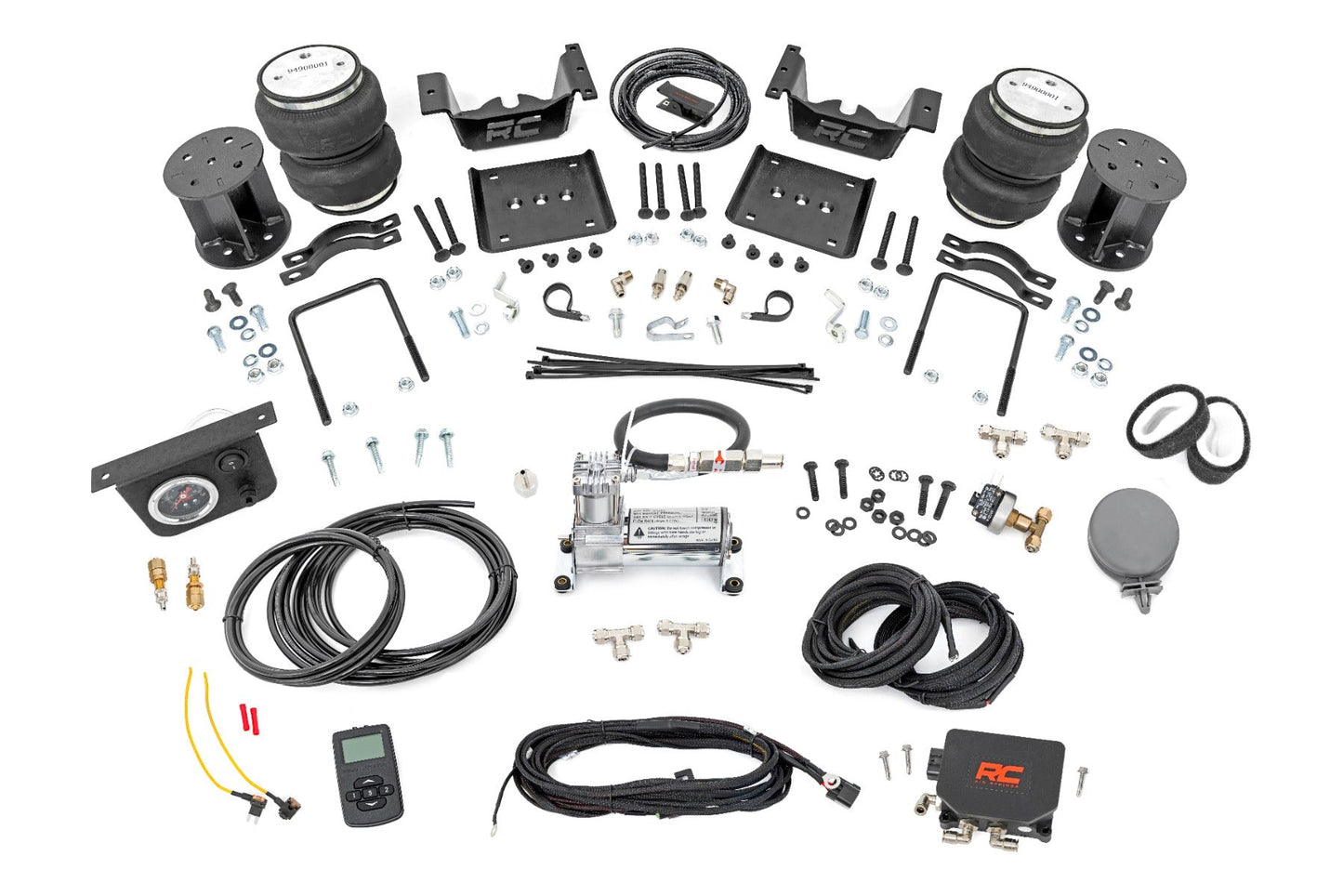Rough Country (100054WC) Air Spring Kit w/compressor | Wireless Controller | 5 Inch Lift Kit | Chevy/GMC 1500 (07-18)
