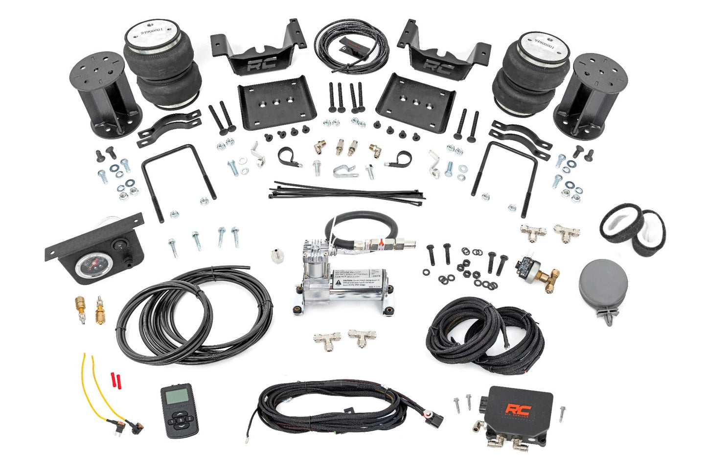 Rough Country (100056WC) Air Spring Kit w/compressor | Wireless Controller | 6-7.5 Inch Lift Kit | Chevy/GMC 1500 (07-18)