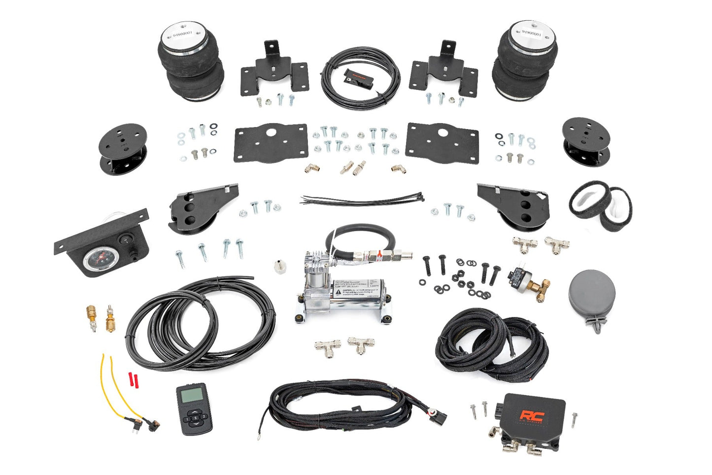 Rough Country (100324WC) Air Spring Kit w/compressor | Wireless Controller | 4 Inch Lift Kit | Ram 1500 (09-23 & Classic)