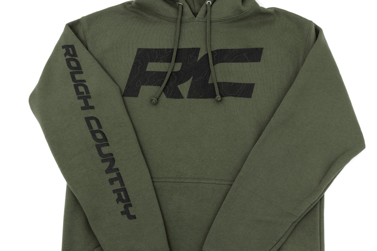 Rough Country (940962XL) Rough Country Hoodie | RC Topographical Sleeve | Army Green | 2XL