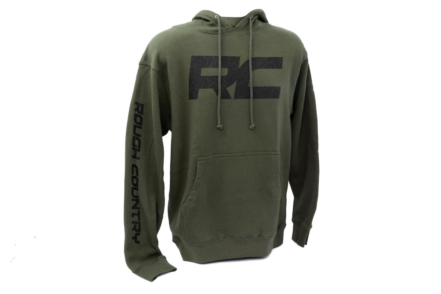 Rough Country (940962XL) Rough Country Hoodie | RC Topographical Sleeve | Army Green | 2XL