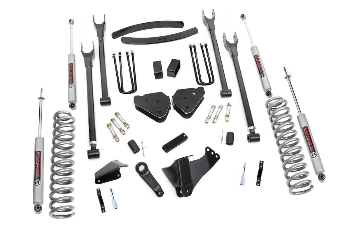 Rough Country (581.20) 6 Inch Lift Kit | Gas | 4 Link | OVLDS | Ford F-250/F-350 Super Duty (05-07)
