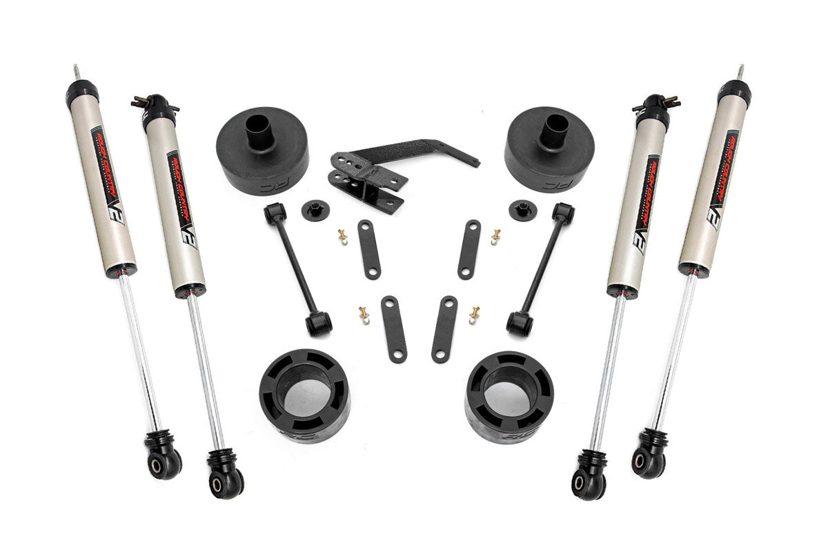 Rough Country (65770) 2.5 Inch Lift Kit | Spacers | V2 | Jeep Wrangler JK/Wrangler Unlimited (07-18)