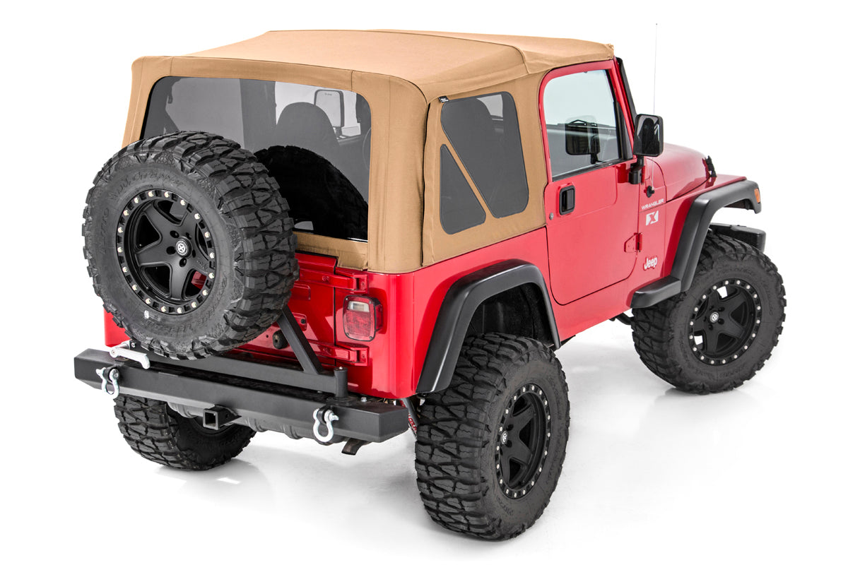 Rough Country (RC85350.70) Soft Top | Replacement | Spice | Half Doors | Jeep Wrangler TJ (97-06)