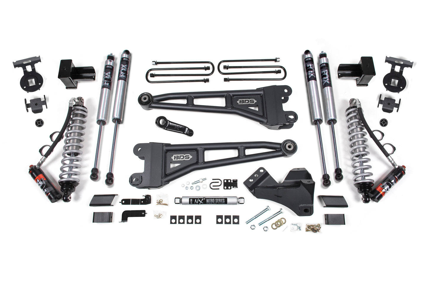 BDS Suspension 4 Inch Lift Kit w/ Radius Arm | FOX 2.5 Performance Elite Coil-Over Conversion | Ford F250/F350 Super Duty (17-19) 4WD | Diesel