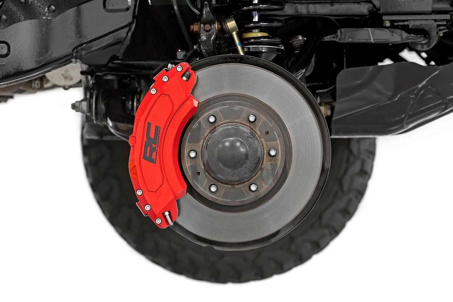 Rough Country (71119) Caliper Covers | Front and Rear | Red | Chevy/GMC 2500HD/3500HD (11-19)