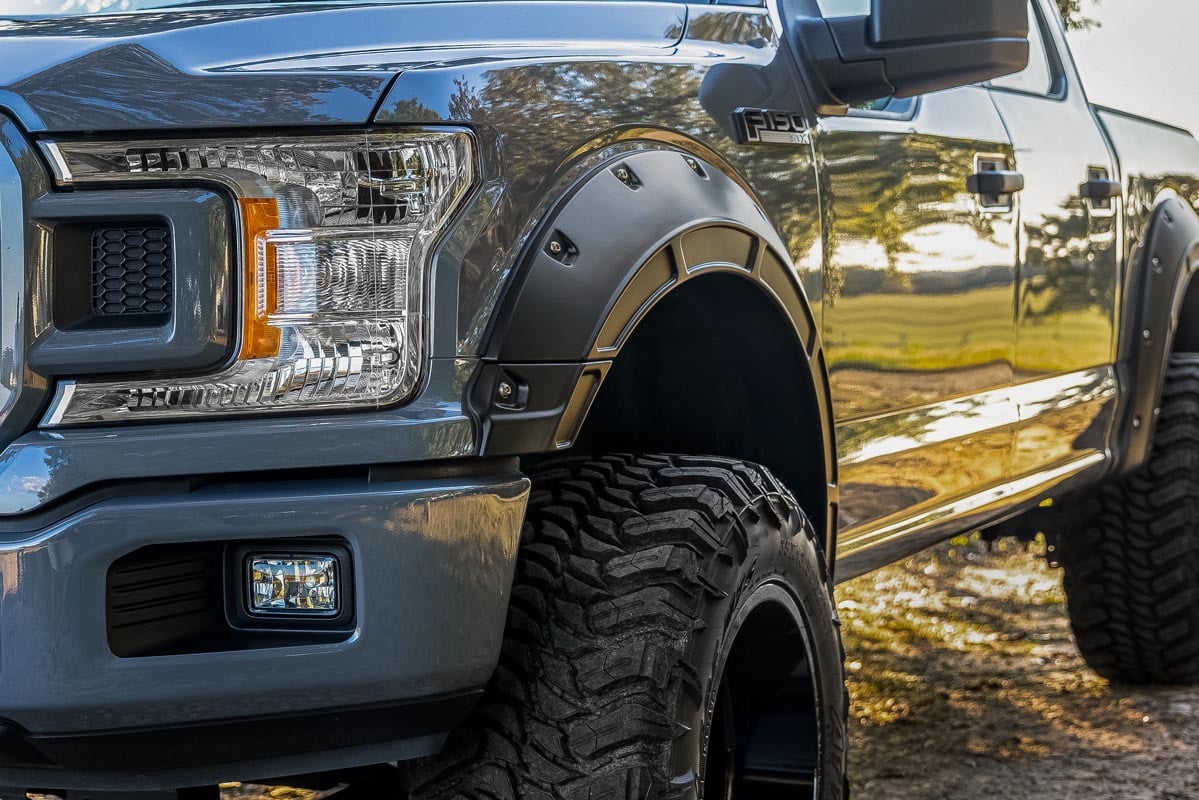 Rough Country (A-F11811-G1) Defender Pocket Fender Flares | G1 Absolute Black | Ford F-150 (15-20)