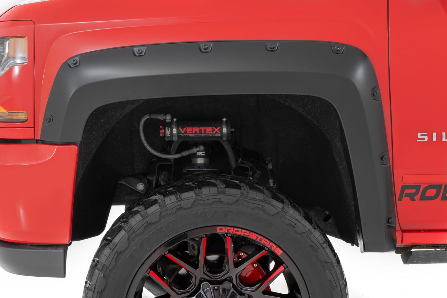 Rough Country (F-C11413A) Pocket Fender Flares | 5'9" Bed | Gas Door | Chevy Silverado 1500 (14-18)