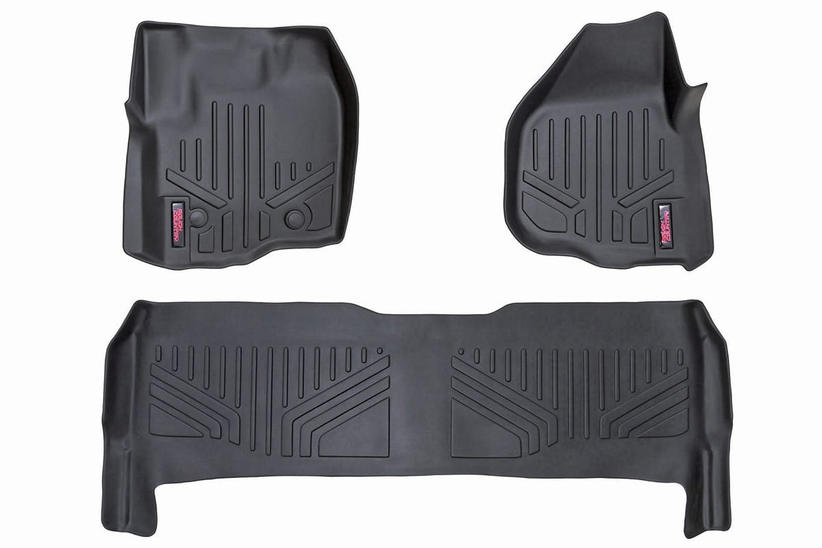 Rough Country (M-51213) Floor Mats | FR & RR | Raised FR Pedal | Ford F-250/F-350 Super Duty (12-16)