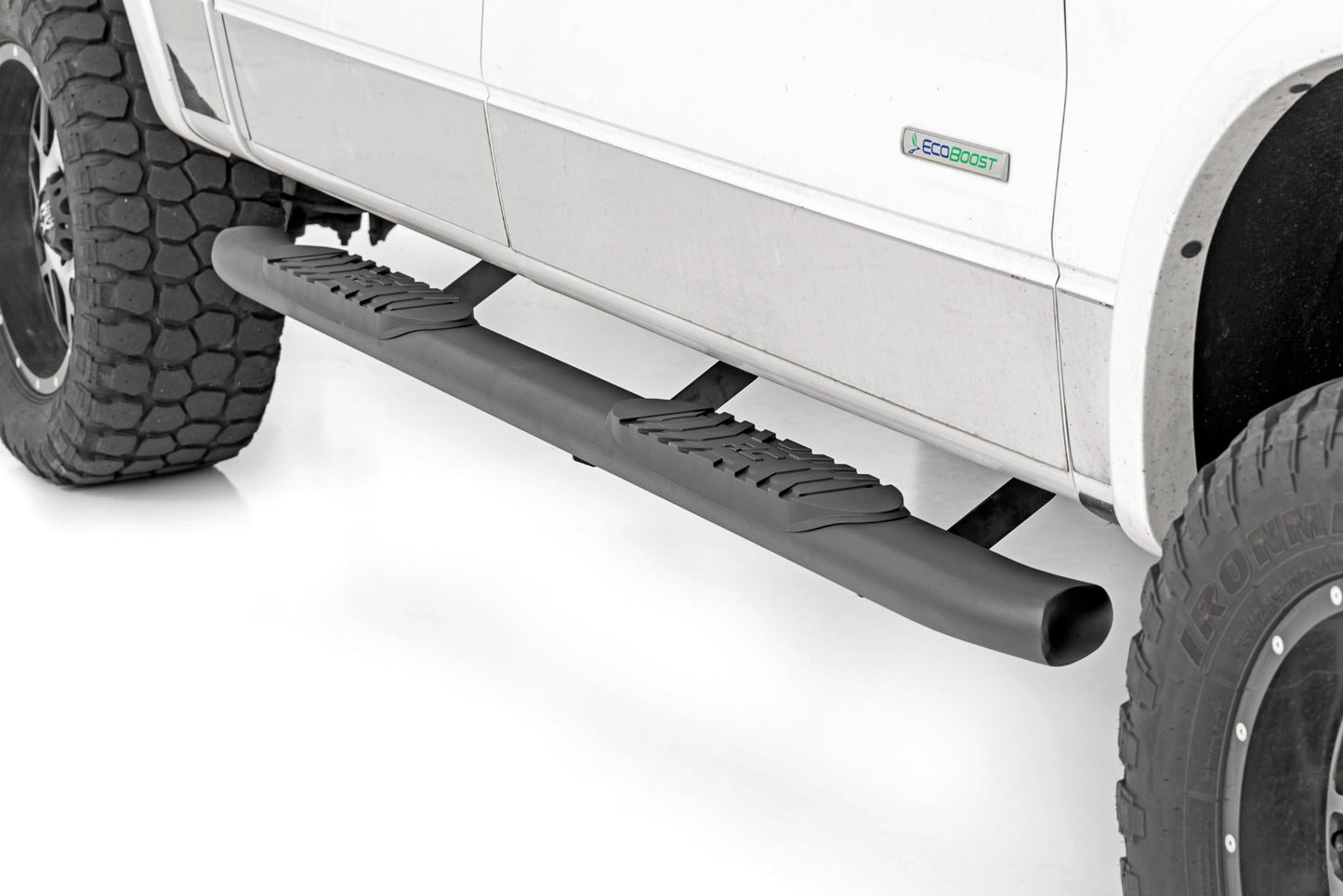 Rough Country (21007) Oval Nerf Step | Crew Cab | Black | Ford F-150 2WD/4WD (2009-2014)