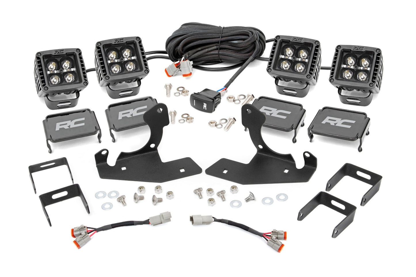 Rough Country (70628DRL) Chevrolet LED Fog Light Kit | Black Series w/ White DRL (11-14 Silverado HD)
