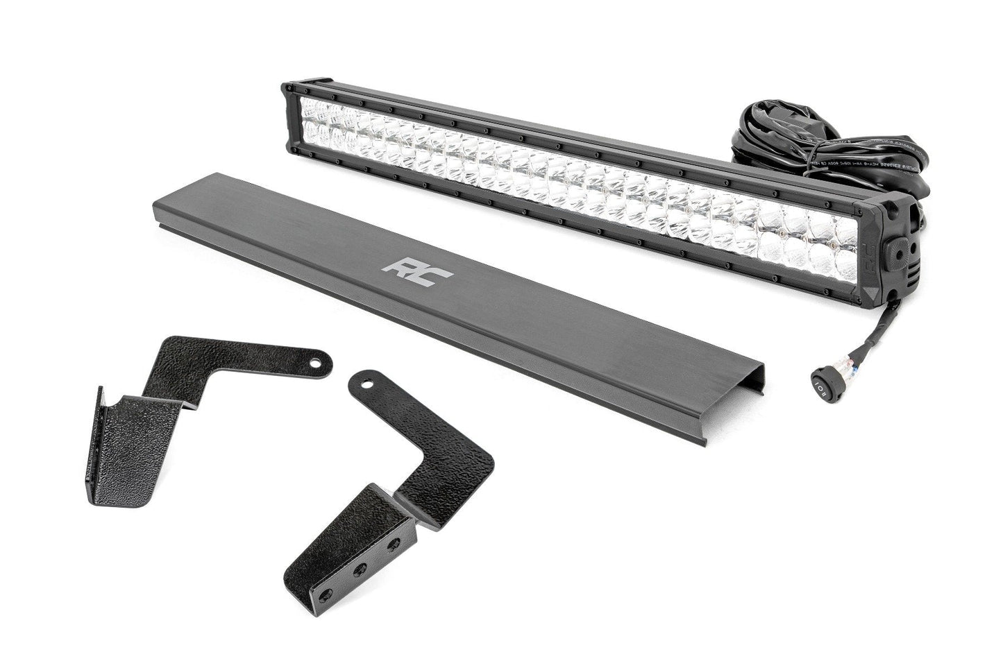 Rough Country (70652CD) LED Light Kit | Bumper Mount | 30" Chrome Dual Row | White DRL | Toyota FJ Cruiser (07-14)