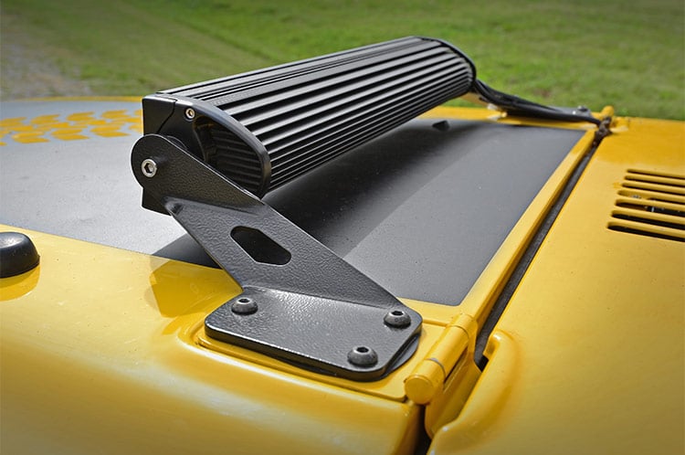 Rough Country (70210) LED Light Mount | Hood | 20" | Jeep Wrangler TJ 4WD (1997-2006)