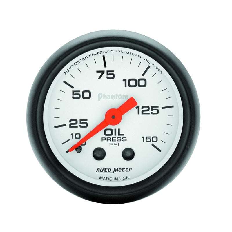 Autometer Phantom 52mm 150 PSI Mechanical Oil Pressure Gauge